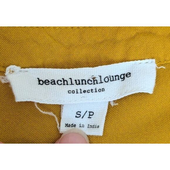 Womens S Boho Long Sleeve Dress Embroidered V Neck Gold Mustard Yellow Hippie - Picture 8 of 14